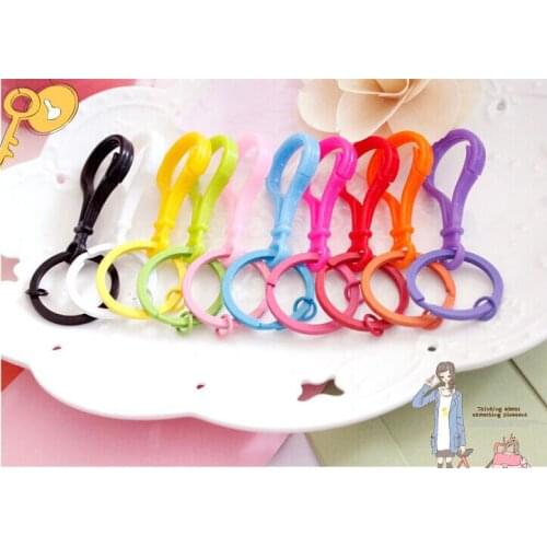 FREE SHIPPING BY DHL 200pcs/lot 2015 Hot Selling Colored Plastic Bag Accessories Bulb Key Ring Buckle with Round Keyring