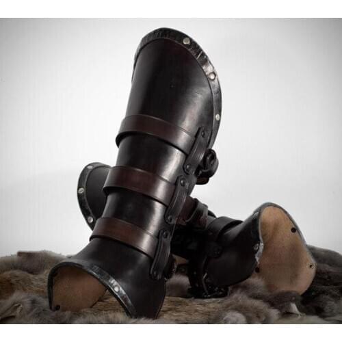 Men Medieval Retro Style Foot Cover Halloween Party Saxon Soldier Knight Cosplay Costume Protective Gear Vintage Military Armor