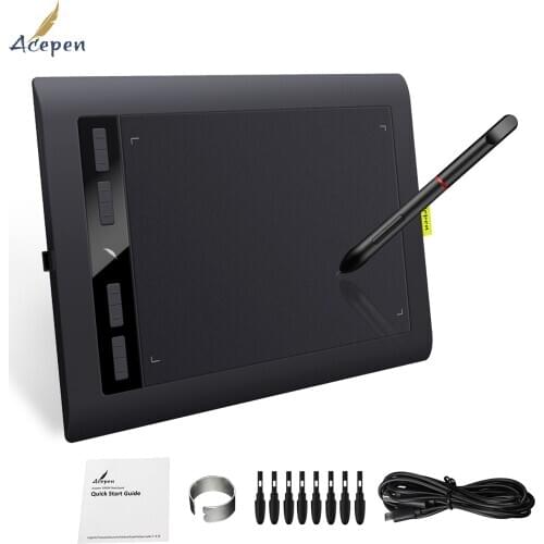 Acepen AP1060 Digital Graphics Drawing Tablet Pad Board Professional 10*6 Inch Kit with Battery-free Stylus 8192 Levels Pressure