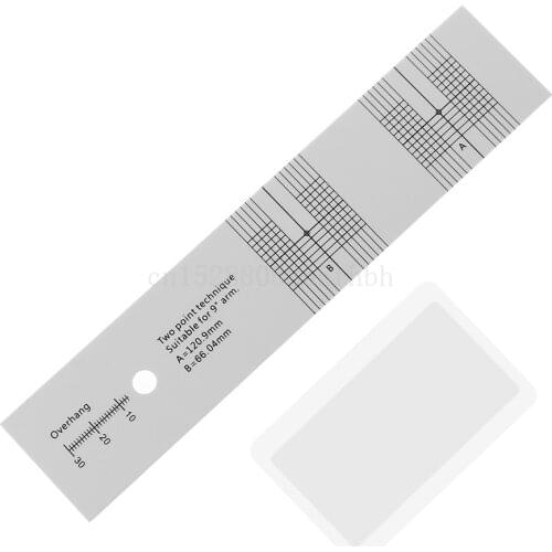 Pickup Calibration Distance Gauge Protractor Record LP Vinyl Turntable Phonograph Phono Cartridge Stylus Alignment Adjustment To