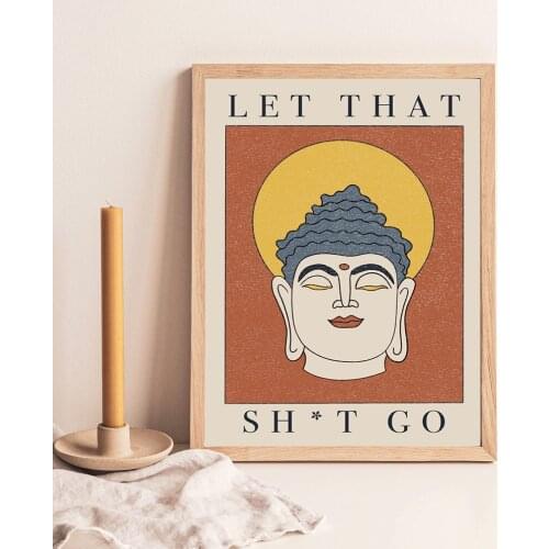 West Buddhism Buddha Lord Art Poster Let That Quote Prints Canvas Funny Pictures Church Missionary Toilet Mural Bath Room Decor