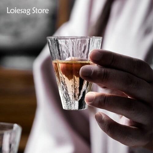 Loiesag 55ml Creativity Japanese Style Heat Resistant Glass Octagonal Teacup Reception Cup Water Cup Set Kung Fu Tea Set Tea Cup