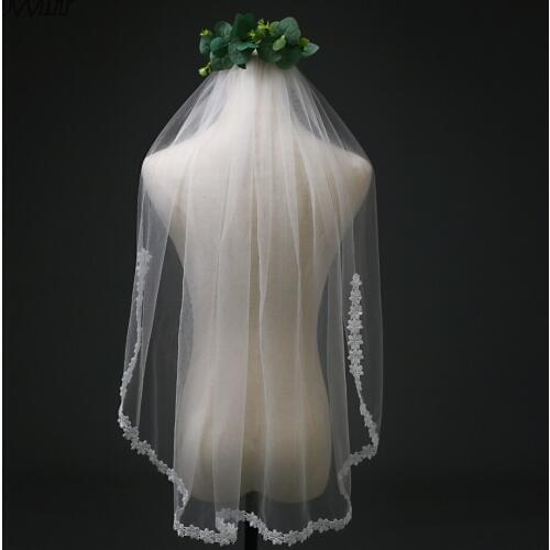 Fashion Wedding Veil Wedding Accessories Gauze Veil Women Brides Veil Short Lace Wedding Muslim Veil Hair Comb Wedding Veil