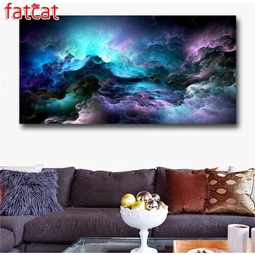 FATCAT Abstract blue clouds landscape Diy Diamond Painting Full square round drill 5d Embroidery sale Mosaic kits decor AE2460