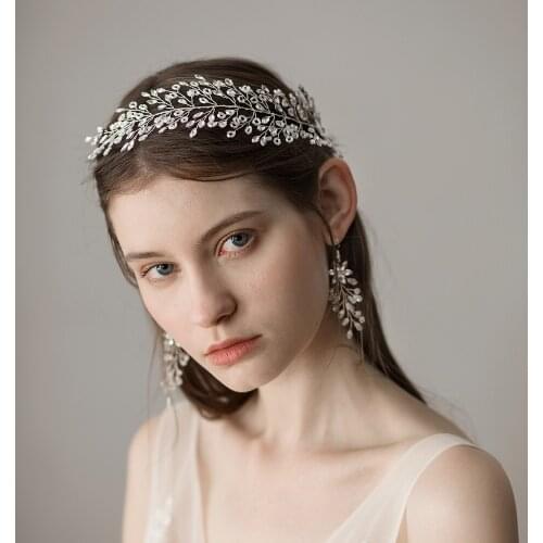 Romantic Sweetheart Bridal Headdress Alloy Crystal Rhinestone Leaves Headband for Wedding Perform Studio Travel O356