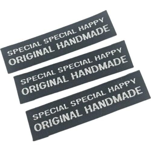 100Pcs/Lot Original Handmade Sewing Labels With Love For Clothes Tags Handwork Woven Label For Bags Gift Hand Made Fabric Tags