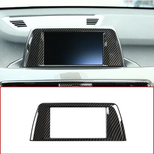 Carbon Fiber Style Navigation Panel Cover Trim For BMW X1 F48 2016-2018