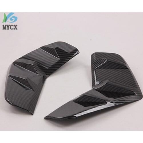 Carbon Fiber Front Fog Lamp Light Decoration Frame Cover Trim For Toyota RAV4 RAV 4 2019 2020 Car Accessories
