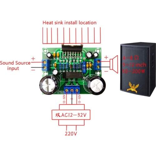 Digital TDA7293 Amplifier Board AC 12-32V 100W High Power Mono Single Channel Low Distortion Amp Module W3JB