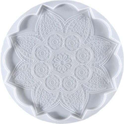 Mandala Coaster Epoxy Resin Mold Cup Mat Placemat Casting Silicone Mould DIY Crafts Home Decorations Making Tool