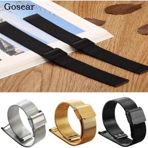 Gosear Fashion Adjustable Mesh Stainless Steel Watch Band Strap Wristband for DW Daniel Wellington 18mm 20mm Watch Accessories