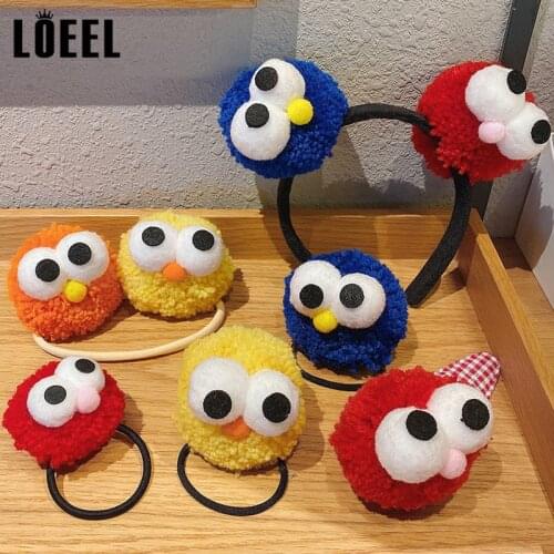 New Children Funny Big Eyes Hairbands Hairpins Cartoon Face Wash Elastic Hair Band Scrunchies Headbands Hair Accessories Female