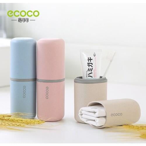 ECOCO Travel Toothbrush and Toothpaste Storage Cup Dust-proof Bathroom Accessories Set Travel essentials Outdoor Commonly Used