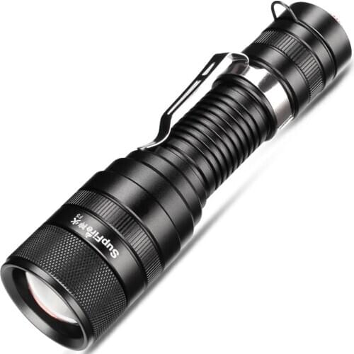 SupFire F5 Zoom Led Flashlight CREE XM-L2 1100lm Tactical Flashlight by 18650 Battery for Hiking/Camping/Bicycle