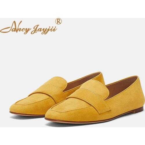 Women Ladies Flats Adult Female Shoes Flock Slip-On Square Toe Spring/Autumn Flat With Fashion Leisure Elegant Mature Basic 2019