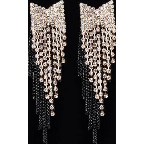 YFJEWE Fashion Black Bow Earrings For Women Vintage Long Design Tassel Earrings Drop Earring Wholesale Wedding Gifts #E058