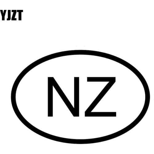 YJZT 13.7CM*9.3CM NZ NEW ZEALAND COUNTRY CODE OVAL Car Sticker Vinyl Decals Black Silver C10-01219