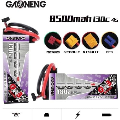 1-2PCS GAONENG GNB 15.2V 8500mAh 130C LiPo Battery For Remote Control Car Racing Spare Parts With Shell Upgrade LiHV 4S Battery