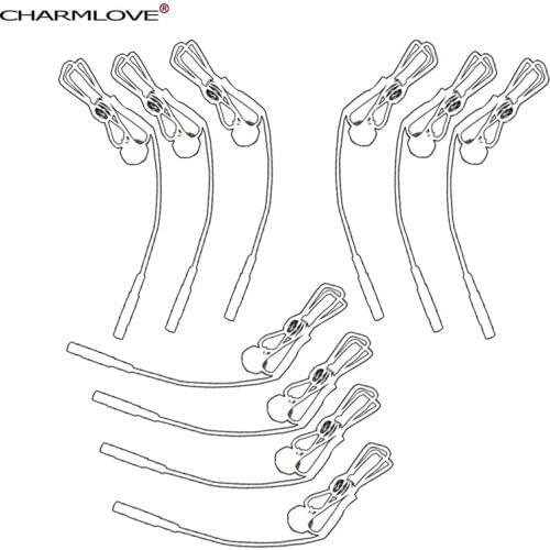 10PCS Steel Powerful Clitoris/Nipple Bell Sound Clamps Electro Shocking Electrosex Gear Erotic Electro-Stimule Play Sex Fetish