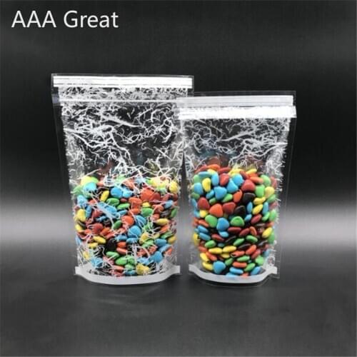 100Pcs/Lot Packaging Bags Food Storage Stand Up Clear Candy Bags For Kids Gift Bag Plastic Jewelry Pouches Zip Lock Packing Gift