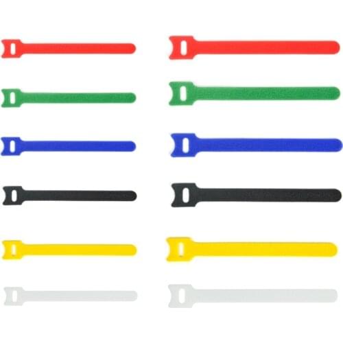 100 Pcs Reusable Cord Nylon Strap Black Cord Tear Bands Tidy Organizer for Cord Winder