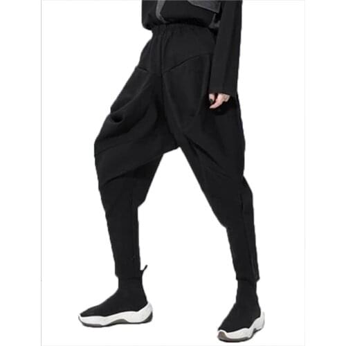 2021 spring and autumn large size personalized bloomers loose waist BF casual casual casual fashion fashion trend brand pants