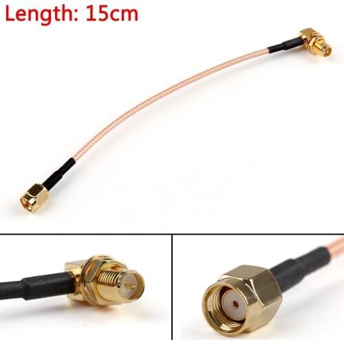 Artudatech 15cm RG316 Cable RP.SMA Plug To Female Jack Right Angle Jumper Pigtail 6in FPV Parts