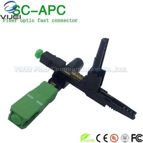 Free Shipping 10 PCS/lot zhifang FTTH SC APC single-mode fiber optic SC APC quick connector FTTH Fiber Optic Fast Connector SC