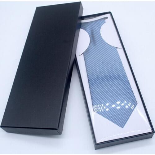 Black Cardboard Necktie Package Boxes Gift Boxes Mens Tie Display Storage Cases With Clear Window SN2569