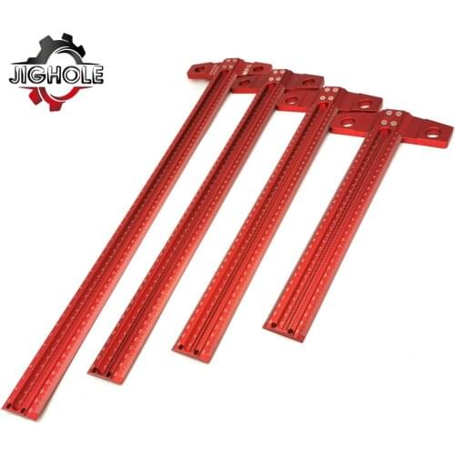 Woodworking Scribe T-type Ruler Scribing Ruler 60-600mm Aluminum Alloy Line Drawing Marking Gauge DIY Measuring Tools
