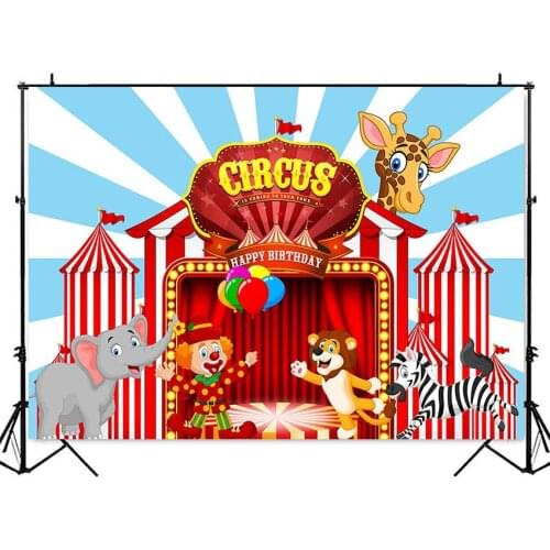 Baby 1st Birthday Decor Backdrop Circus Troupe Photography Background Newborn Child Photo Backdrop for Photographic Studio Props