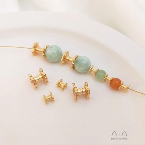 14K bag real gold color double-sided torus, separate bead support, handmade beaded diy bracelet, bracelet, jewelry accessory mat