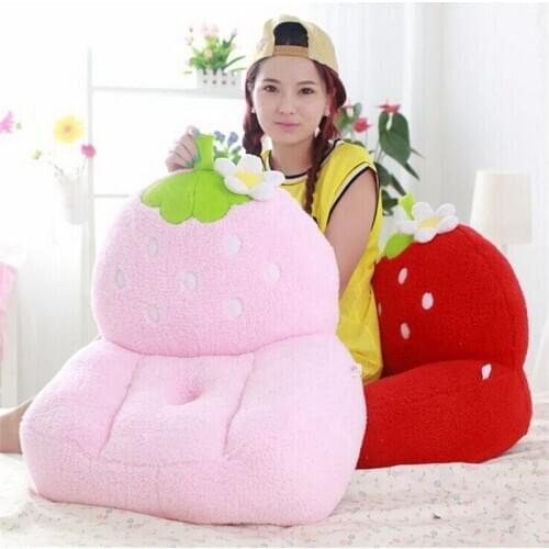 Fancytrader lovely pink strawberry plush toy sofa fruit strawberry tatami chair seat doll gift for children
