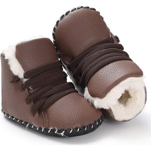PU Artificial Wool Middle Boots Warm Thick Baby Boots 0-36 Months Bay Girls Boys Shoes Waterproof Infant Boots Toddler Shoes
