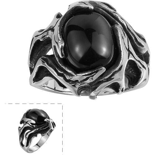 Retro Black Onyx Skull Ring New Style Pretty Jewelry Ring Size 8 9 10 11 GMYR161