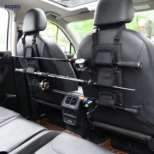 2Pcs Car Back Seat Fishing Rod Rack Car Fishing Pole Holder Tie Straps Fixed Storage Pouches Adjustable Fixing Belt Fish Tool