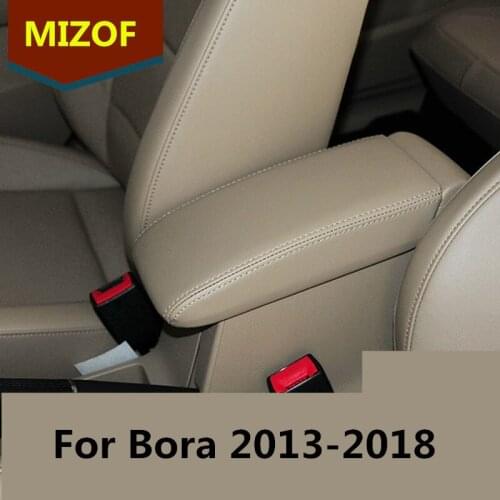 Microfibre Leather Center Armrest Cover For Volkswagen Bora 2013 14 15 16 17 2018 AAB057