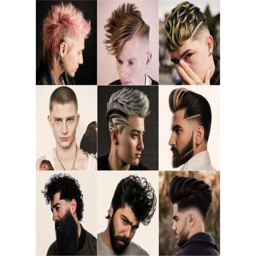 Best Mens Edgy Haircuts Vintage Brown Kraft Paper Posters Wall Art Edgy Hairstyles For Guys Painting Sculpture Pomade Picture