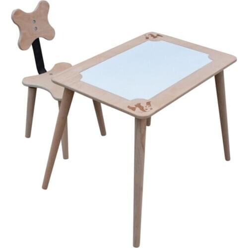 Wooden Beech Panda Activity And Study Desk Set