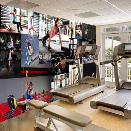 Custom Mural Wallpaper 3D Abstract Boxing Gym Beauty Women Wallpaper Living Room Sofa TV Home Furnishing Waterproof Mural