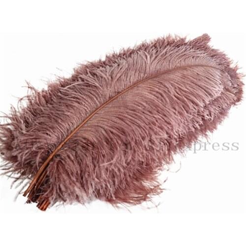 Natural 10-100PCS ostrich hair45-50CM (18-20 inches) dyed red coffee color DIY craft jewelry decoration jewelry clothing feather