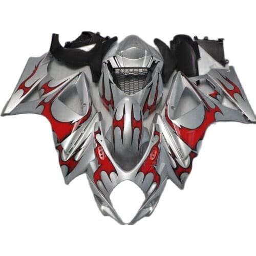Motorcycle Fairings for SUZUKI GSXR1000 2007 2008 Red Flames Black Silver Fairing kit GSXR 1000 07 08 DL933