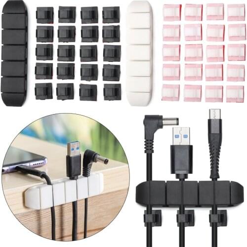Multi-Slot Cable Organizer Cross Cable Winder Flexible Silicone Cable Management Clips For Mouse Headphone Earphone Cable Holder