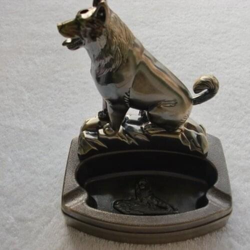 Wolf Ashtray with Lighter Multifunction Metal Ashtray Tobacco Accessories Butane Lighter Smoke Accesoires Lighter Vintage