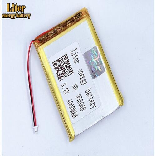 1.0MM 2pin connector 955068 4000mah 3.7V Polymer Lithium-ion Battery Recharge Battery for Digital Products Power Bank Battery