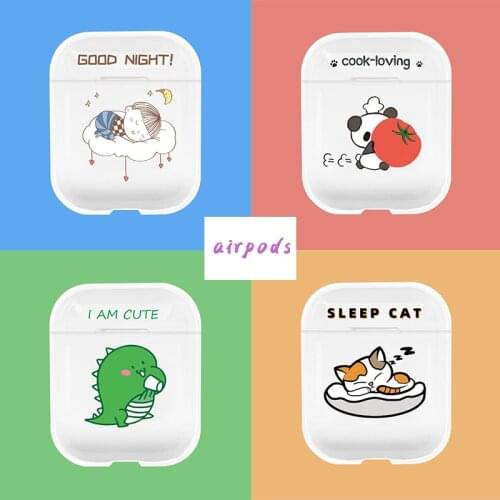 Suitable for Airpods 1/2 case universal transparent earphone cases silicone charging cute cartoon pattern earphone covers airpod