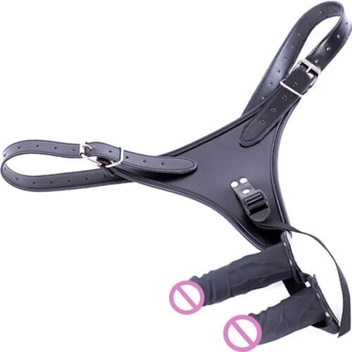 Chastity Belt Panties Leather Sexy Underwear Inside Silicone Butt Plug Dildo Masturbation Bondage Restraint Product No Vibrating