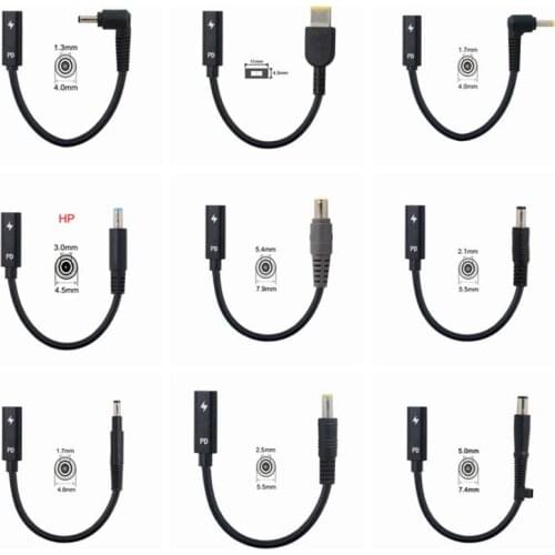 Laptop Power Cable Connector Dc Plug USB Type C Female to Universal Male Jack Converter for Lenovo for Asus Notebook Charger