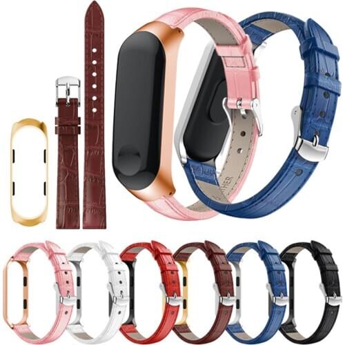 Leather Strap For Xiaomi Mi Band 3 4 Watch Wristband Bracelet Miband 3 4 Replacement Watchband Band3 Band4 For Smart Watch Bands