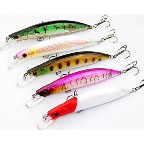 11cm 12.9g 5 pcs New Arrival high quality Siamese Wire Minnow Dive Artificial Bait Plastic Hard Fishing Lures Fishing Bait